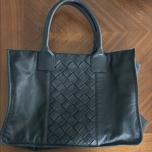 Vince Camuto Black Quilted Leather Tote